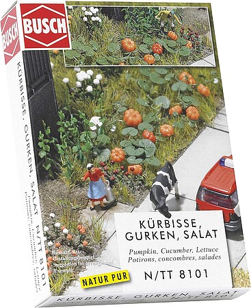 Busch Garden Set - Kit - Pumpkin, Cucumber & Lettuce N Scale Model Railroad Building Accessory #8101