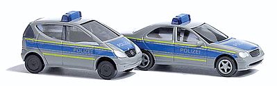 Busch Mercedes-Benz C Klasse & M Klasse Set Autobahn Police N Scale Model Railroad Vehicle #8336