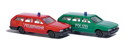 Busch VW Passat Fire/Police (2) N Scale Model Railroad Vehicle #8344