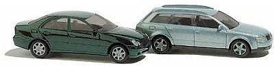 Busch Audi A4 Avant Sedan & Mercedes C-Class Station Wagon N Scale Model Railroad Vehicle #8346