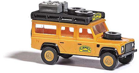 Busch Land Rover - Assembled Camel Trophy (yellow, German Lettering) - N-Scale