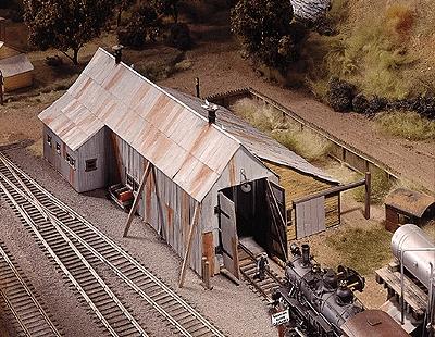 Campbell Engine House HO Scale Model Railroad Building Kit #401