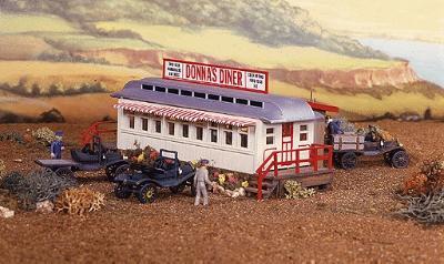 Campbell Donnas Diner HO Scale Model Railroad Building Kit #432