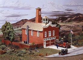 Campbell Breckenridge Fire House HO Scale Model Railroad Building Kit #441 Campbell Breckenridge Fire House HO Scale Model Railroad Building Kit #441
