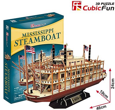 Cubic Mississippi Paddle Wheel Steamboat 3D Foam Puzzle (142pcs)
