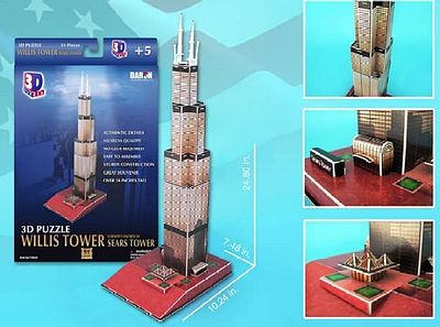 Cubic Willis Tower (Sears Tower, Chicago, USA) (51pcs) 3D Jigsaw Puzzle #83