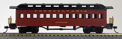 Con-Cor Coach Pennsylvania RR #117 red HO Scale Model Train Passenger Car #1005637
