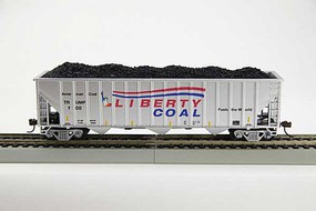 Greenville 100-Ton 15-Panel 3-Bay Hopper w/Coal Load - Ready to Run Trump Liberty Coal (silver, red, blue, 100 Days in Office Commemorative)