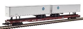 Con-Cor 89' Flat Car withTwo 45' Trailers BNSF N Scale Model Train Freight Car #120603 Con-Cor 89' Flat Car withTwo 45' Trailers BNSF N Scale Model Train Freight Car #120603