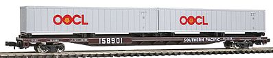 Con-Cor 89 Flat Car Southern Railway with OOLC Containers N Scale Model Train Freight Car #12072