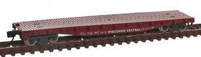 Con-Cor 50' Flatcar with Stakes Wisconsin Central N Scale Model Train Freight Car #14098 Con-Cor 50' Flatcar with Stakes Wisconsin Central N Scale Model Train Freight Car #14098