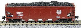 Con-Cor 75-Ton 4-Bay Open Hopper with Load Santa Fe N Scale Model Train Freight Car #14489 Con-Cor 75-Ton 4-Bay Open Hopper with Load Santa Fe N Scale Model Train Freight Car #14489