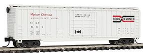 Con-Cor 50' Rib Box Car Borg Warner N Scale Model Train Freight Car #147104 Con-Cor 50' Rib Box Car Borg Warner N Scale Model Train Freight Car #147104