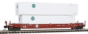 Con-Cor Gunderson ''All Purpose'' Twin Stack Well Car BNSF N Scale Model Train Freight Car #14730 Con-Cor Gunderson ''All Purpose'' Twin Stack Well Car BNSF N Scale Model Train Freight Car #14730