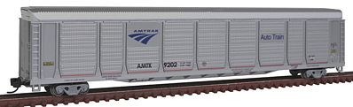 Con-Cor Tri-Level Auto Rack Amtrak #9202 N Scale Model Train Freight Car #14766