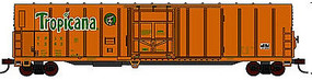 Con-Cor 57' Mechanical Reefer Tropicana Orange Juice #4 N Scale Model Train Freight Car #14835 Con-Cor 57' Mechanical Reefer Tropicana Orange Juice #4 N Scale Model Train Freight Car #14835