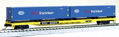 Con-Cor 89 Flatcar with Pacer Stacktrain Containers N Scale Model Train Freight Car #14881