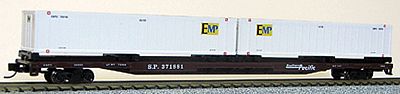 Con-Cor 89 Southern Pacific Flatcar with 2 Containers N Scale Model Train Freight Car #14883