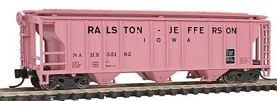 Con-Cor 40 PS-2 Pink Covered Hopper Ralston-Jefferson N Scale Model Train Freight Car #15124