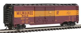 Con-Cor 50' Double-Door Express Box Car Miwlaukee Road N Scale Model Train Freight Car #15216 Con-Cor 50' Double-Door Express Box Car Miwlaukee Road N Scale Model Train Freight Car #15216