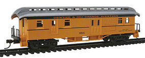 Con-Cor Open Platform Baggage DRGW 2 HO Scale Model Train Passenger Car #15701 Con-Cor Open Platform Baggage DRGW 2 HO Scale Model Train Passenger Car #15701
