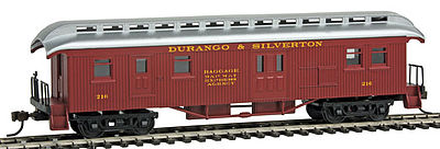 Con-Cor Open Platform Baggage Durango & Silverton 2 HO Scale Model Train Passenger Car #15708