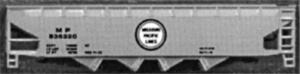 Con-Cor 75-Ton Four-Bay Hopper Missouri Pacific N Scale Model Train Freight Car #175114
