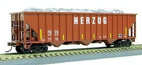Con-Cor Herzog 100-Ton 15-Panel 3-Bay Hopper HO Scale Model Train Freight Car #19368 Con-Cor Herzog 100-Ton 15-Panel 3-Bay Hopper HO Scale Model Train Freight Car #19368
