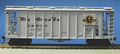 Con-Cor GATX Airslide Covered Hopper Denver & Rio Grande Western HO Scale Model Freight Car #197055