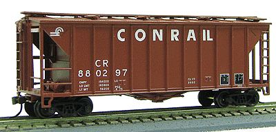 Con-Cor 40 Airslide(R) Single Bay Covered Hopper Conrail HO Scale Model Freight Car #197072