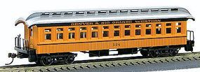 Con-Cor 1880s Wood Open-Platform Coach Denver & Rio Grande Western HO Scale Model Passenger Car #221 Con-Cor 1880s Wood Open-Platform Coach Denver & Rio Grande Western HO Scale Model Passenger Car #221