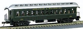 Con-Cor 1880s Wood Open-Platform Coach Durango & Silverton HO Scale Model Train Passenger Car #229 Con-Cor 1880s Wood Open-Platform Coach Durango & Silverton HO Scale Model Train Passenger Car #229