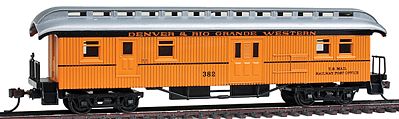 Con-Cor 1880s Wood Open-Platform Baggage-RPO Denver & RGW HO Scale Model Train Pasenger Car #321