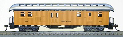 Con-Cor 1880s Wood Open-Platform Baggage-RPO Durango & Silverton HO Scale Model Passenger Car #327