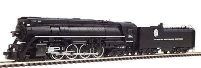 Con-Cor Steam 4-8-4 with Coal Bunker Tender Denver & Rio Grande #1801 N Scale Model Train #3894