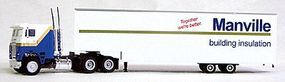 Con-Cor Tractor with 42' Van Trailer Manville Insulation HO Scale Model Railroad Vehicle #4001105 Con-Cor Tractor with 42' Van Trailer Manville Insulation HO Scale Model Railroad Vehicle #4001105
