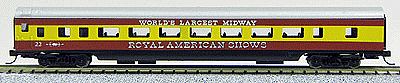 Con-Cor 85 Smooth-Side Coach Royal American Shows N Scale Model Train Passenger Car #40023