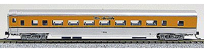 Con-Cor 85 Smooth-Side Coach Denver & Rio Grande N Scale Model Train Passenger Car #40033