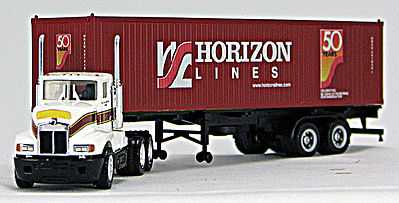 Con-Cor T-600 with Container Horizon HO Scale Model Railroad Vehicle #4009616