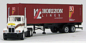 Con-Cor T-600 with Container Horizon HO Scale Model Railroad Vehicle #4009616 Con-Cor T-600 with Container Horizon HO Scale Model Railroad Vehicle #4009616