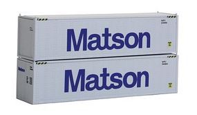 40' Hi-Cube Container 2-Pack Matson Set #2 N Scale Model Train Freight Load #443004