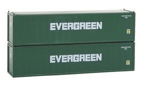 Con-Cor 40' Hi-Cube Container 2-Pack Evergreen Set #2 N Scale Model Train Freight Car #443006