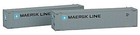 45' Container Maersk Med #1 (2) N Scale Model Train Freight Car Load #444005