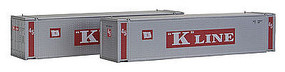 Con-Cor 45' Container K-Line Sliver (2) N Scale Model Train Freight Car Load #444009