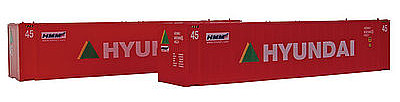 Con-Cor 45 RS Container Hyundai #2 (2) HO Scale Model Train Freight Car Load #483566