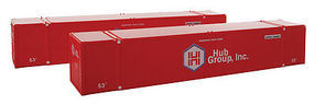 Con-Cor 53' HC Container Hub Red #2 HO Scale Model Train Freight Car Load #488030 Con-Cor 53' HC Container Hub Red #2 HO Scale Model Train Freight Car Load #488030