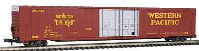Con-Cor 85 4-Door Hi-Cube Boxcar Western Pacific N Scale Model Train Freight Car #555655