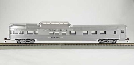 1-041362 Silver N Budd Passenger Mid-Train Dome Car California Zephyr 