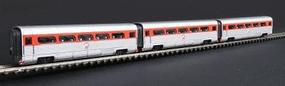 AeroTrain Add-On 3-Car Coach Set Pennsylvania 1956 Set N Scale Model Train Passenger Set #8772