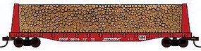Con-Cor Pulpwood Flatcar with Load BNSF Railway HO Scale Model Freight Car #92063 Con-Cor Pulpwood Flatcar with Load BNSF Railway HO Scale Model Freight Car #92063